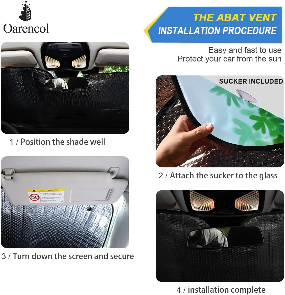 Black Leopard Car Windshield Sun Shade Animal Skin Print Foldable UV Ray Sun Visor Protector Sunshade to Keep Your Vehicle Cool (51" x 27.6")