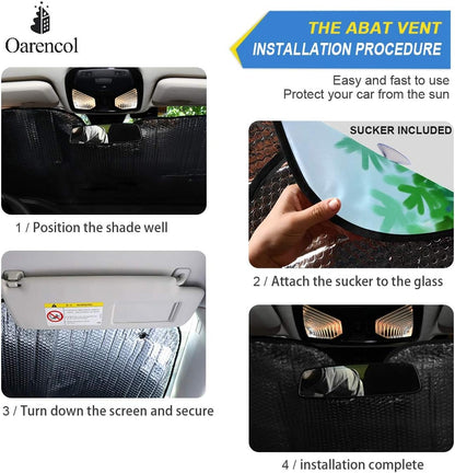 Black Leopard Car Windshield Sun Shade Animal Skin Print Foldable UV Ray Sun Visor Protector Sunshade to Keep Your Vehicle Cool (51" x 27.6")