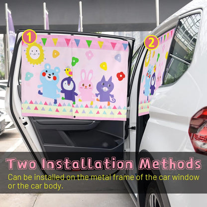 Car Window Shades, 2 PCS Magnetic Double Layer Auto Sun Shade for Side Windows Privacy Full Covers/Half Shade Options Back Car Window Curtains for Baby Protection