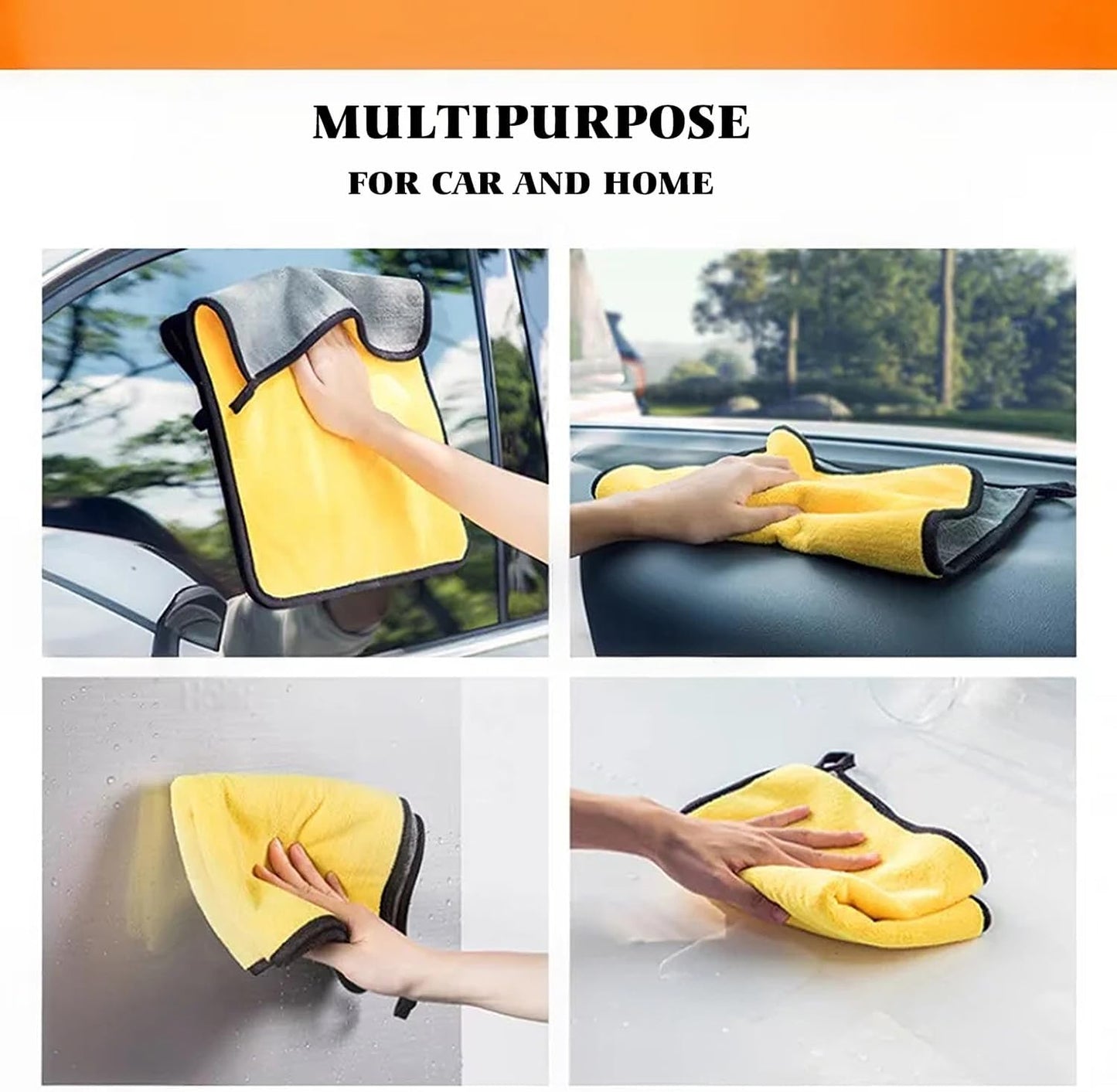 10 Pack Premium Microfiber Towels Coral velvet Washing and Detailing Towels for Car Detailing Household Cleaning Ultra-Soft Super Absorbent, Lint Streak-Free 11.8"x15.7” Cleaning Cloth (Yellow/Grey)