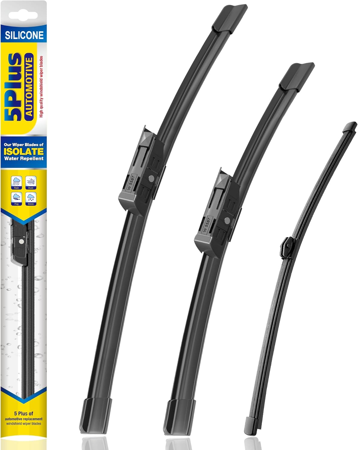 5 PLUS® Silicone Windshield Wipers Replacement for 2007-2014 Ford edge, 2007-2015 Lincoln MKX Wiper Blades(Set of 3),Automotive Replacement Windshield Wiper Blades For My Car-26"/20"/14" - Colors A