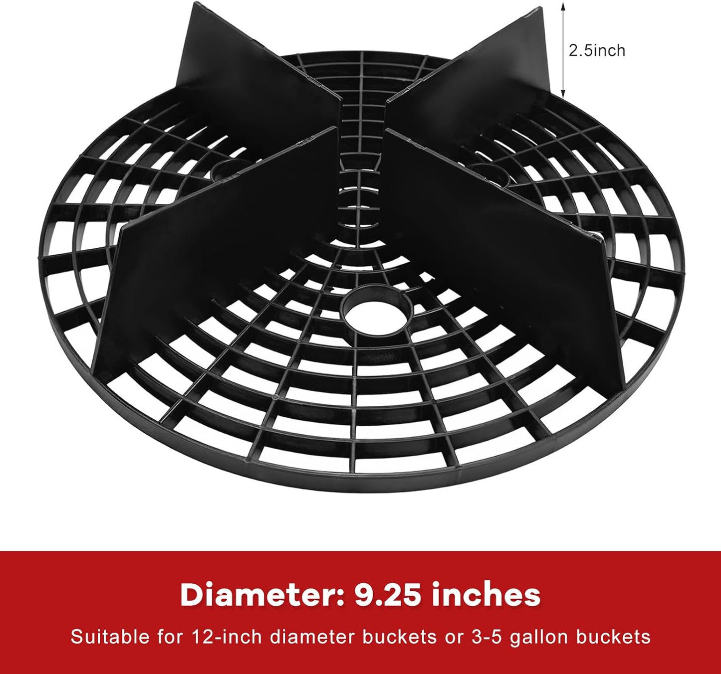 2PCS Car Wash Bucket Insert, Auto Washing Dirt Guard Insert Detailing Cleaning Tool Removes Dirt Debris, Wash Bucket Grit Trap Filter Fits 12 Inch Diameter or 3-5 Gallon Buckets (Black)