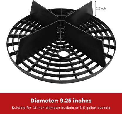 2PCS Car Wash Bucket Insert, Auto Washing Dirt Guard Insert Detailing Cleaning Tool Removes Dirt Debris, Wash Bucket Grit Trap Filter Fits 12 Inch Diameter or 3-5 Gallon Buckets (Black)