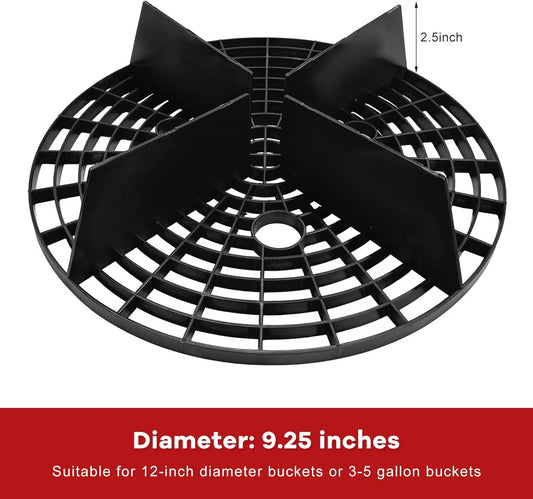 2PCS Car Wash Bucket Insert, Auto Washing Dirt Guard Insert Detailing Cleaning Tool Removes Dirt Debris, Wash Bucket Grit Trap Filter Fits 12 Inch Diameter or 3-5 Gallon Buckets (Black)