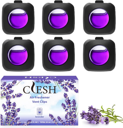 Car Air Fresheners, 6 Pack, Citrus, Car Fresheners Vent Clips, Long Lasting Air Freshener, Car Refresher for Men Women