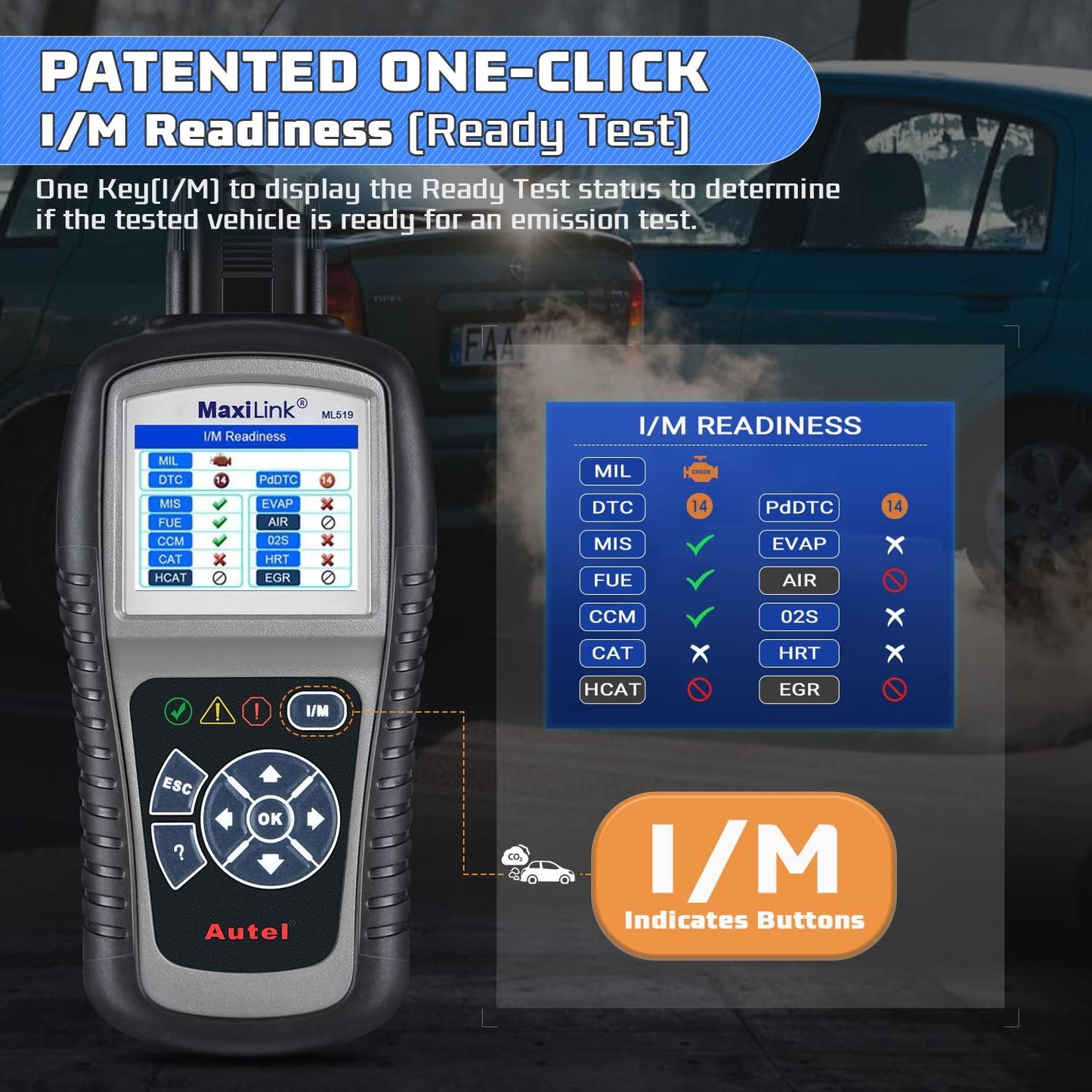 Autel AutoLink AL519 OBD2 Scanner Enhanced Mode 6 Car Diagnostic Tool Check Engine Code Reader CAN Scan Tool, Advanced Ver. of AL319