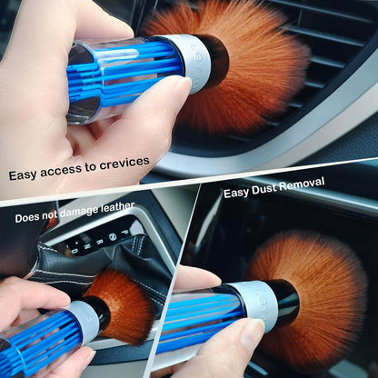 Car Interior Dusting Brush Auto Dust Sweeping Soft Brush Automotive Mini Duster Interior Cleaning Brush for Car Air Vent,Dash,Seat Microfiber Sweep Detailing Brushes Dust Removal Tools 3PCS