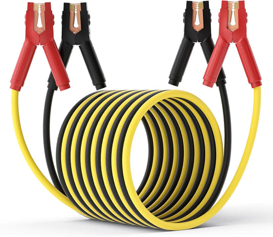 Jumper Cables for Car, Heavy Duty Automotive Booster Cables for Car, SUV and Trucks Battery, for Jump Starting Dead or Weak Batteries with Carry Bag, Gloves, Brushes(6 Gauge 16 Feet)