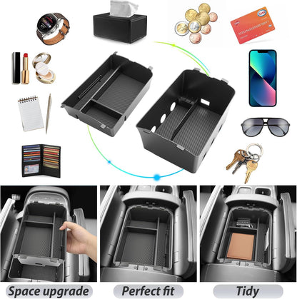 SKTU 2-Pack 2023 2024 2025 2026 Lexu s RX350 Center Console Organizer for 2023-2026 Lexu s RX350/RX450h/RX500h Console Tray 2023 2024 2025 2026 RX350 Accessories with Sunglasses Holder [Double Layers]