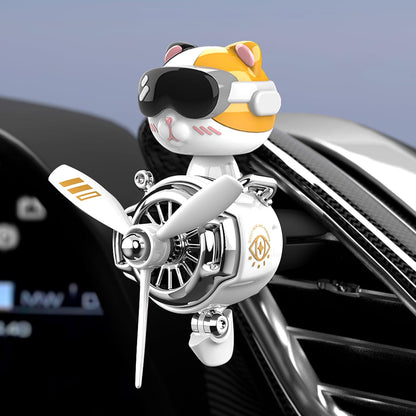 Pilot Car Air Freshener, Cute Dog Car Vent Clip Air Freshener Automotive Air Outlet Fan Diffuser, Automotive Interiors Vent Decoration (Shake Head Style - Dog)