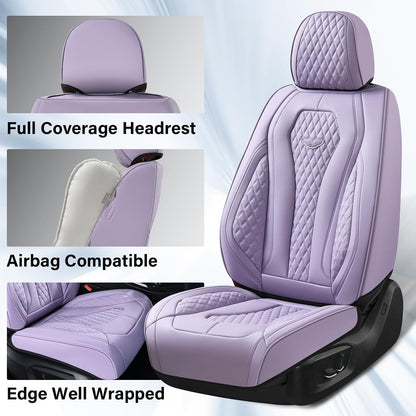 Coverado Seat Covers, Car Seat Covers Full Set, Black Car Seat Cover, Car Seat Covers Front Seats Back Seat Cover, Waterproof Car Seat Cushion, Leather Seat Covers Seat Protector Fit for Most Cars