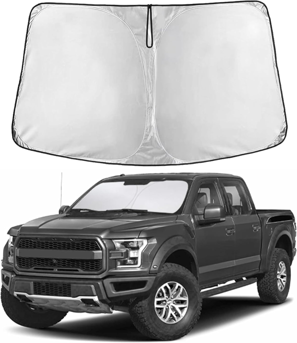 EcoNour Car Windshield Sun Shade | 2025 Upgraded Innovative No-Light-Pass Technology for Maximum Coverage | Foldable Sun Shade Keeps Your Vehicle Cool | Must-Have Car Accessories | Small (59" x 29") - Colors M