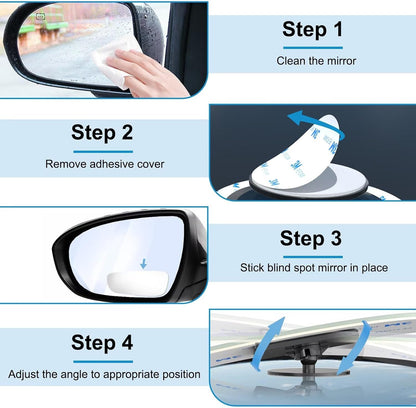 BFXM Blind Spot Mirrors 2 Pack, Car Accessories Frameless Side Mirror Blindspot Convex HD Glass, Side View Mirror Blindspot with Wide Angle Adjustable Stick for Car SUV and Trucks