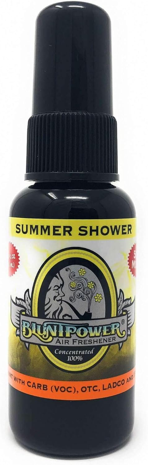 BluntPower (Baby Powder, 1 Pack) Concentrated Air Freshener Spray - Oil-Based Room Diffuser Spray - Long-Lasting Bathroom Scent, Car Freshener & Odor Eliminator - Colors A