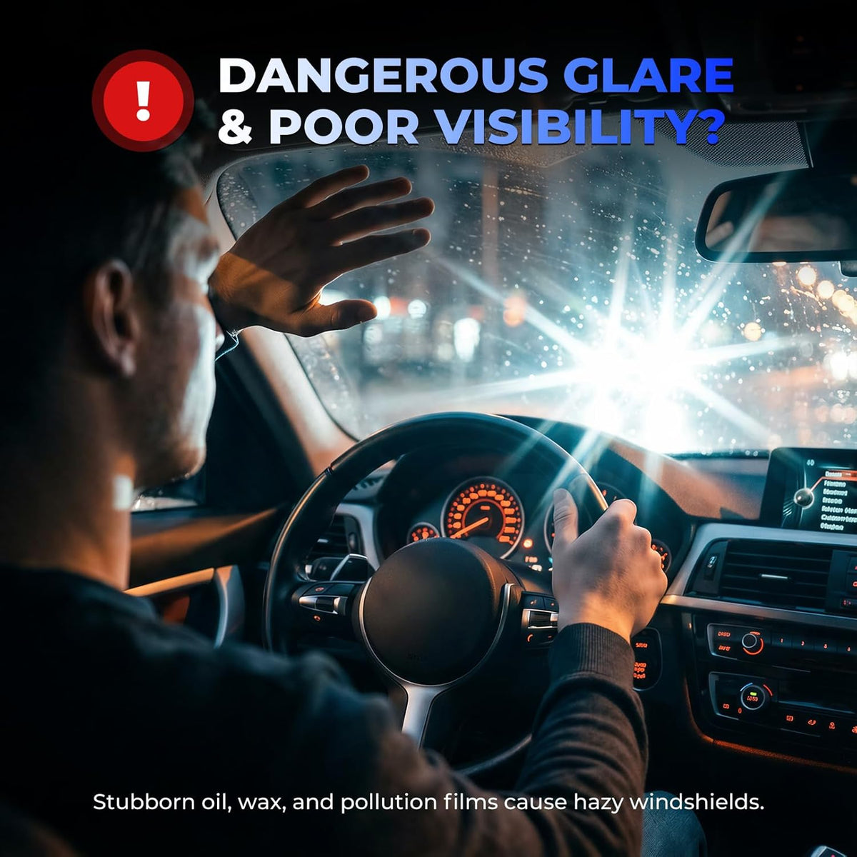 SGC Professional Cleaner Paste for Cars Glass Clear Vision Pro – Heavy Duty Degreaser, Removes Stubborn Oil Film & Water Spots on Windshields, Mirrors (Safe for Tinted Windows)(5.3 oz)