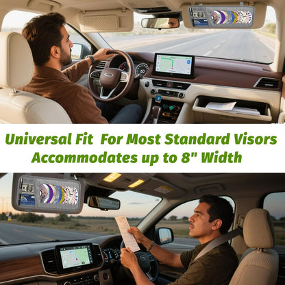 CD Visor Holder for Car, Large Capacity CD & DVD Visor Case, Vehicle Visor Storage Organizer with 12 Disc Sleeves, 1 Mesh Pocket 1 Pen Holder and & Elastic Band (Black)