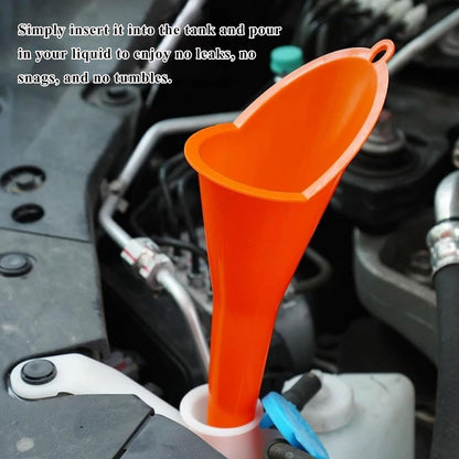 Oil Funnel, Multi-Purpose Plastic Long Neck Oil Funnel, Automotive Use Funnels for Filling Oils Lubricants Water Diesel, Kitchen Funnels for Filling Bottles Jars (Black)