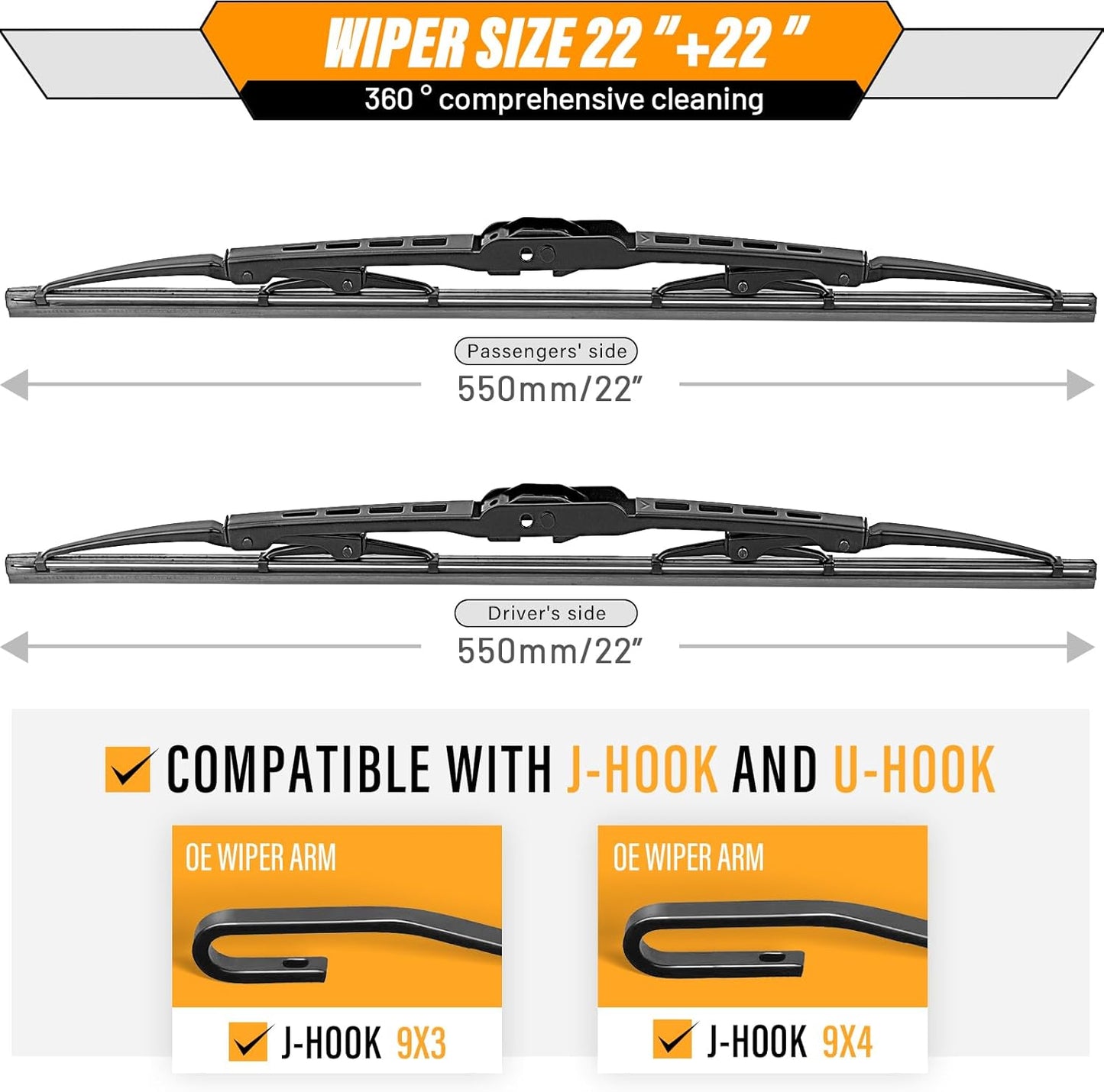 AUTOBOO 26"+19" Windshield Wipers Replacement for Tesla Model 3 2017 2018 2019 2020 2021 2022 2023 2024 2025 Model Y 2020 2021 2022 2023-2025 -Original Factory Quality (Pack of 2) - Colors A