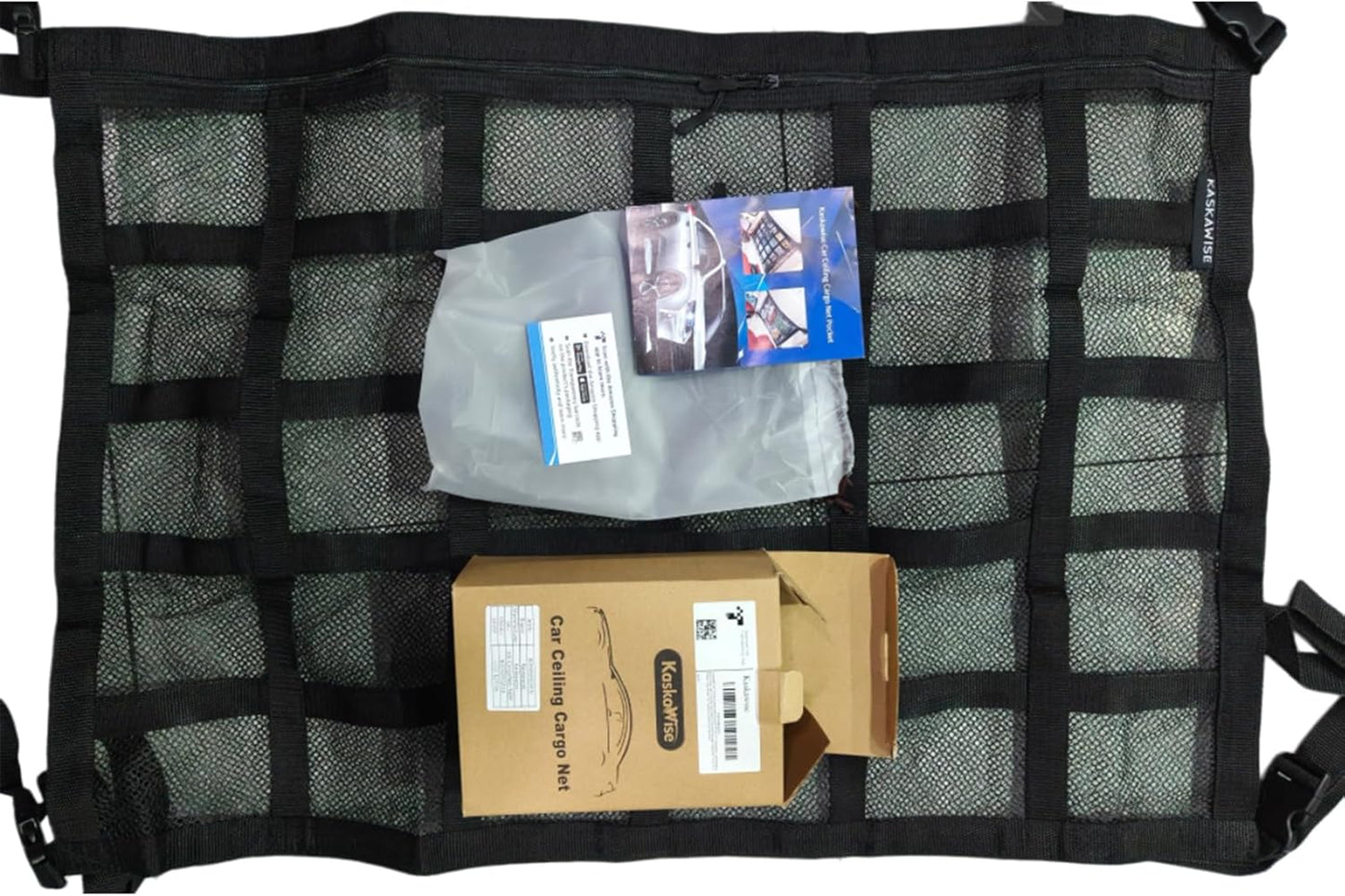 SUV Car Ceiling Cargo Net Pocket,35.4"x23.6" Double-Layer Mesh Car Roof Storage Organizer for Ford,F150,Jeep,Honda CRV,RAV4,Van Organizers and Storage,Camping Accessories