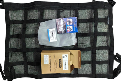 SUV Car Ceiling Cargo Net Pocket,35.4"x23.6" Double-Layer Mesh Car Roof Storage Organizer for Ford,F150,Jeep,Honda CRV,RAV4,Van Organizers and Storage,Camping Accessories