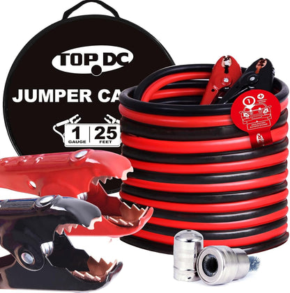 TOPDC 4 Gauge 20 Feet Jumper Cables for Car, SUV and Trucks Battery, Heavy Duty Automotive Booster Cables for Jump Starting Dead or Weak Batteries with Carry Bag, (TD-P0420)