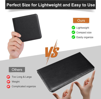 CoBak Car Registration and Insurance Holder - Men and Women Small Lightweight Vehicle Glove Box Car Organizer, Auto Truck Comparment Accessories Case for Essential Document, Driver License (Black)