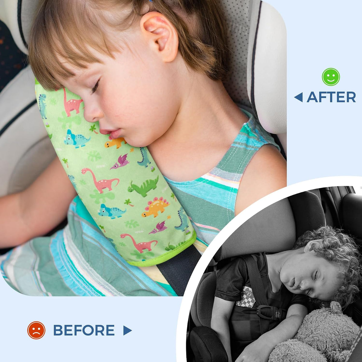 COOLBEBE Car Seat Straps Shoulder Pads for Baby Kids, Super Soft Seat Belt Covers for All Car Seats/Pushchair/Stroller/High Chair