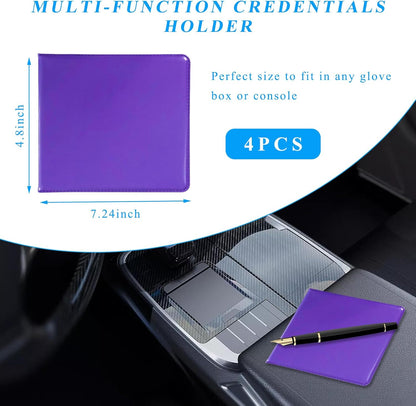 Kewucn 1 PC Car Registration Insurance Holder, Essential Auto Card Glove Box Organizer, Vehicle Interior Accessories Perfect for Most Car, Truck, SUV (10.55''×4.8'', Pink)