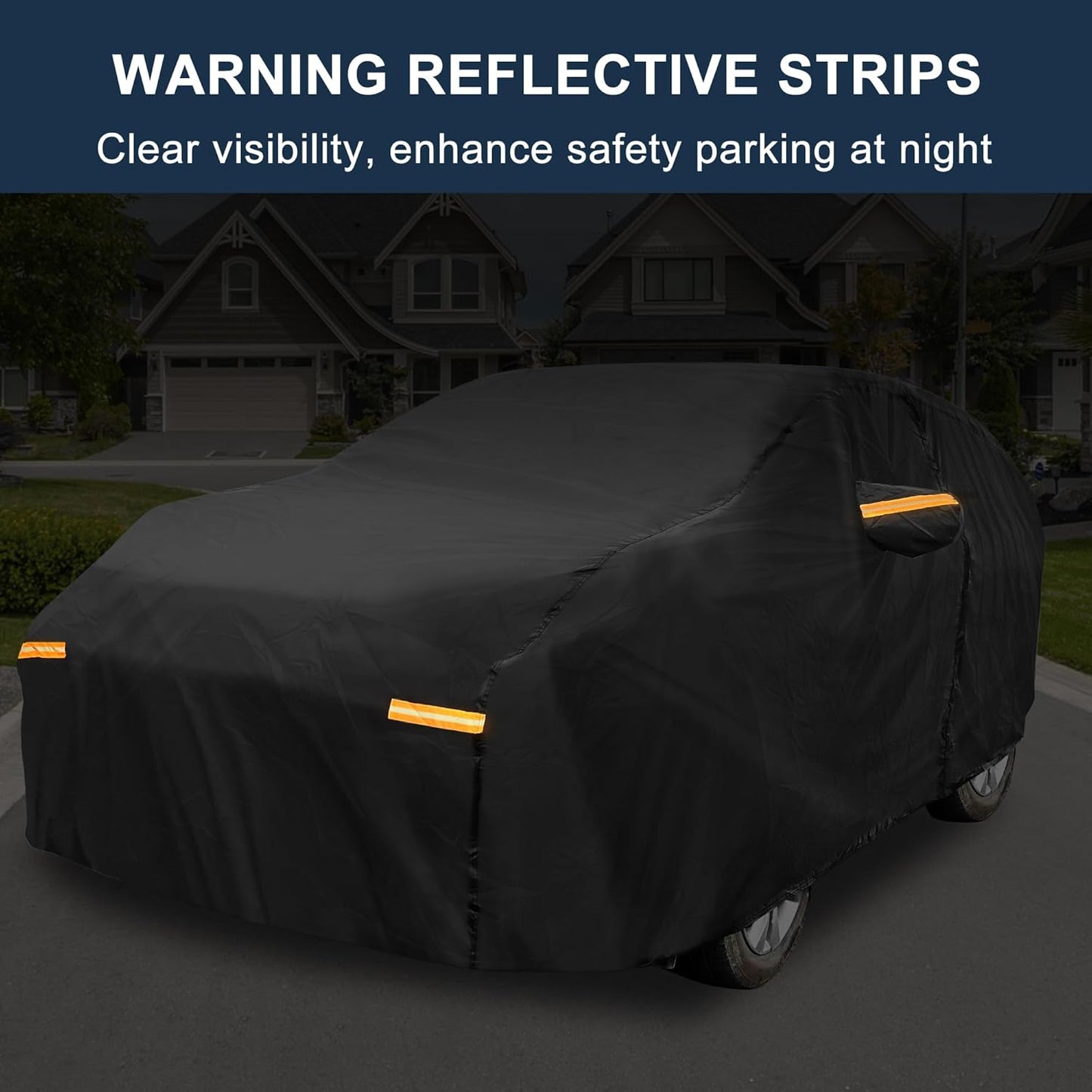 X AUTOHAUX Car Cover for Honda Civic Sedan/Coupe 210D-PU Outdoor Full Car Cover All Weather with Door Zipper for Waterproof Windproof Sun Rain Snow Protection