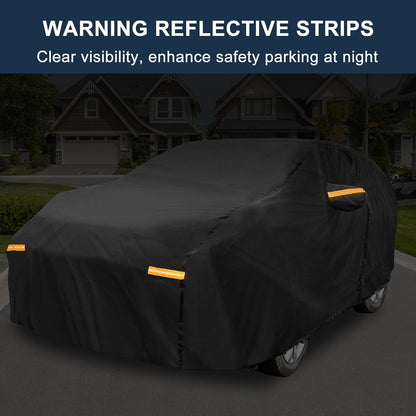 X AUTOHAUX Car Cover for Honda Civic Sedan/Coupe 210D-PU Outdoor Full Car Cover All Weather with Door Zipper for Waterproof Windproof Sun Rain Snow Protection