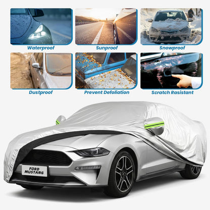 Car Cover, SUV Waterproof Car Covers for Automobiles All Weather Season UV Hail Protection Snowproof Full Car Cover, Outdoor Full Cover Universal Fit SUV Up to 190’’