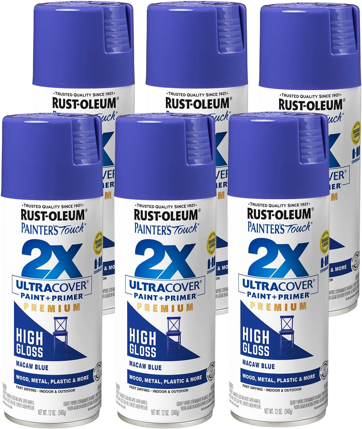 Rust-Oleum 334029 Painter's Touch 2X Ultra Cover Spray Paint, 12 oz, Gloss Clear - Colors A