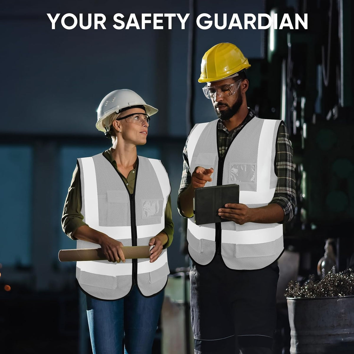 TICONN Reflective Safety Vest High Visibility Class II Mesh Vest for Women & Men Meets ANSI Standards