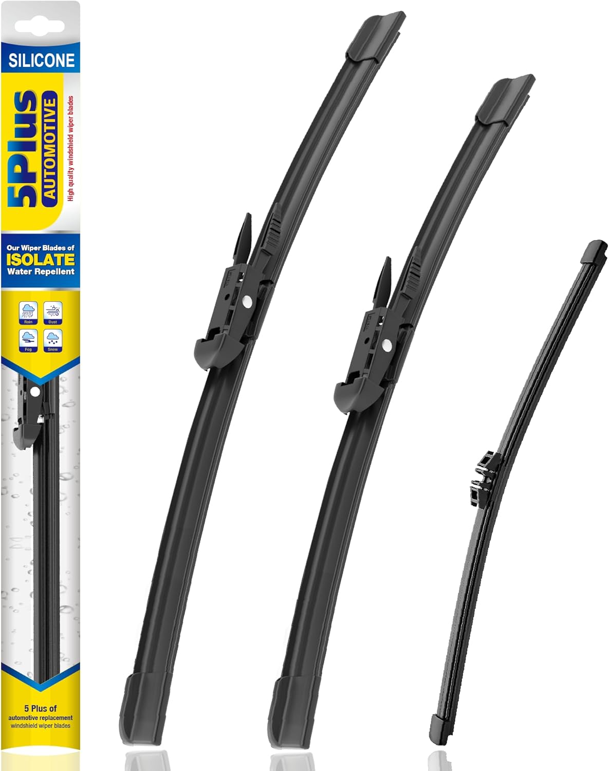 5 PLUS® Silicone Windshield Wipers Replacement for 2007-2014 Ford edge, 2007-2015 Lincoln MKX Wiper Blades(Set of 3),Automotive Replacement Windshield Wiper Blades For My Car-26"/20"/14" - Colors B
