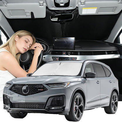 for Toyota Tacoma 2016-2023 2024 2025 2026 Sun Shade Sunshade Windshield Cover - 4 Layers Front Window Shade Custom Fit Tacoma 2Dr 4Dr Pickup Sun Visor 240T Shade Blocks UV Rays Car Accessories - Colors B