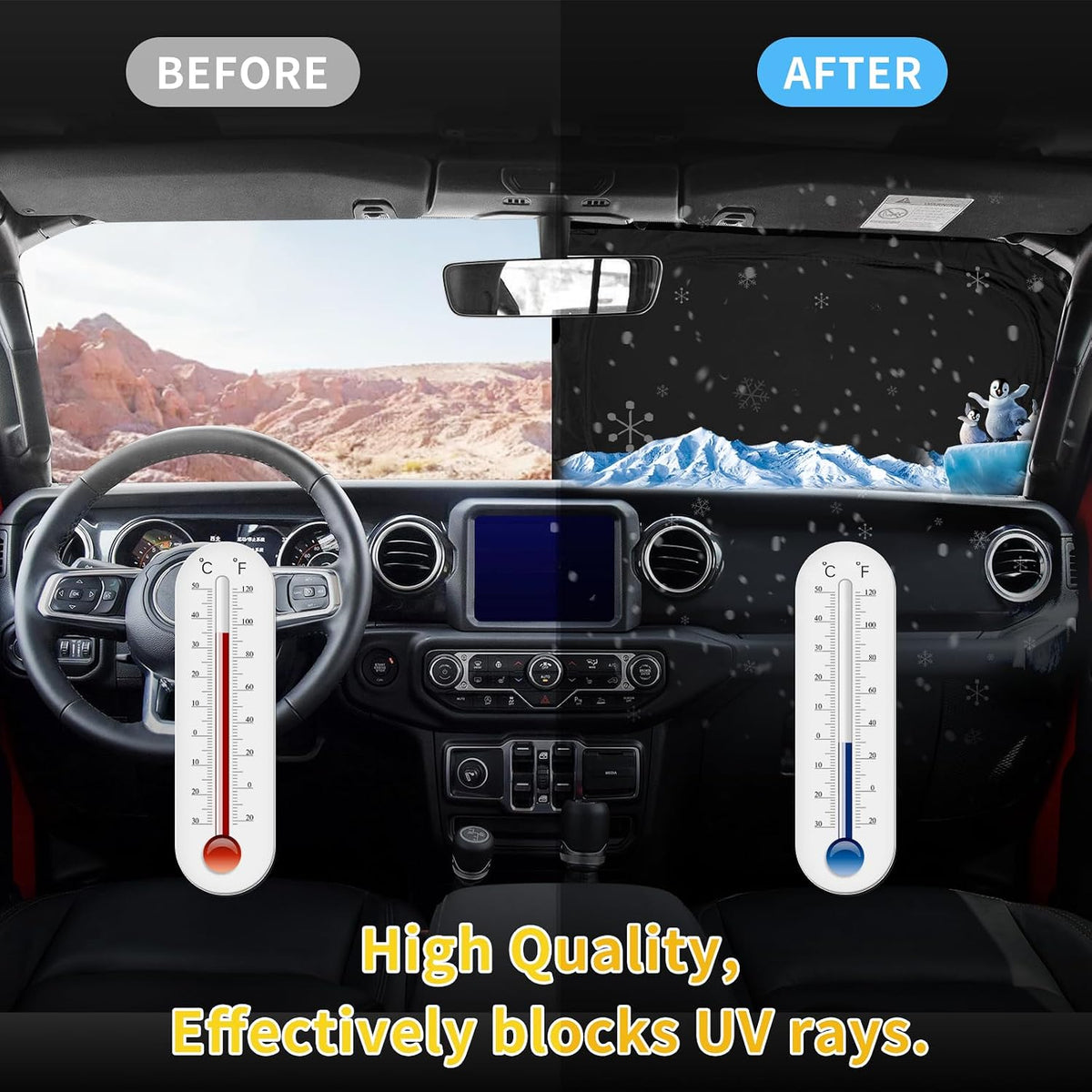 for Toyota Tacoma 2016-2023 2024 2025 2026 Sun Shade Sunshade Windshield Cover - 4 Layers Front Window Shade Custom Fit Tacoma 2Dr 4Dr Pickup Sun Visor 240T Shade Blocks UV Rays Car Accessories - Colors B