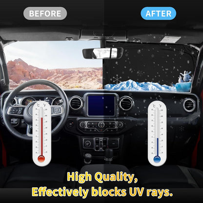 for Toyota Tacoma 2016-2023 2024 2025 2026 Sun Shade Sunshade Windshield Cover - 4 Layers Front Window Shade Custom Fit Tacoma 2Dr 4Dr Pickup Sun Visor 240T Shade Blocks UV Rays Car Accessories - Colors B
