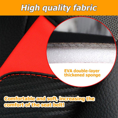 Osilly 2PCS Car Seat Belt Cover, Carbon Fiber Seatbelt Shoulder Protection, Soft Car Seat Belt Strap Cushion Protect Your Neck and Shoulder, Car Accessories Seat Belt Pad for Car Truck (Red)