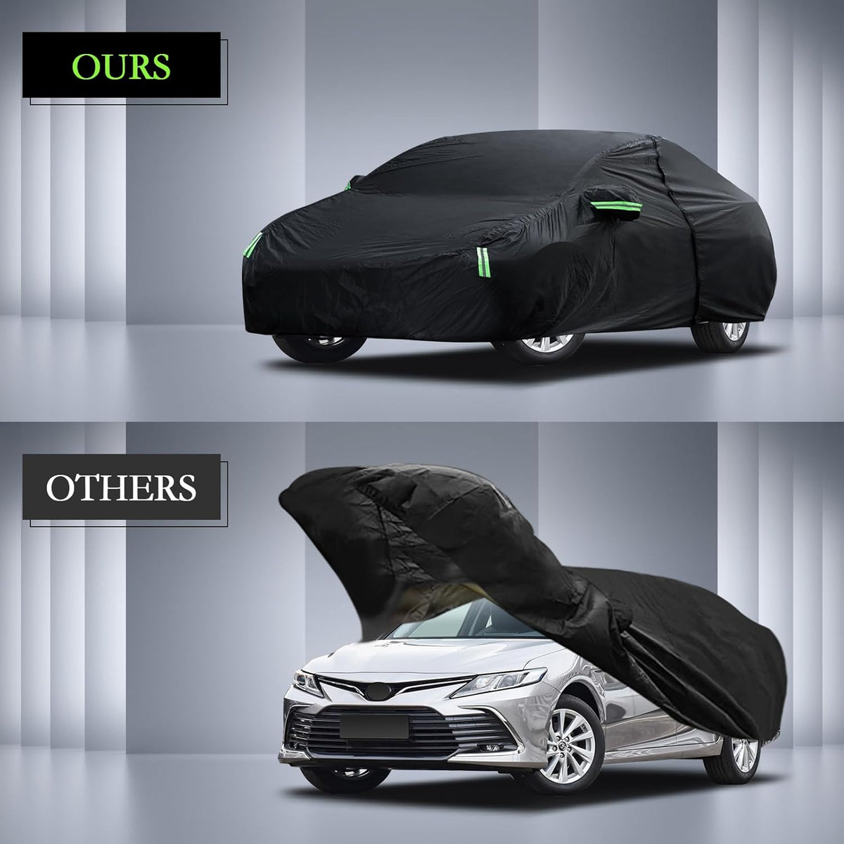 Car Cover Custom Fit for Toyota Corolla 2000-2025, Honda Civic 1991-2025, Waterproof All Weather Full Exterior Cover Rain Sun Protector Car Cover with Door Zipper