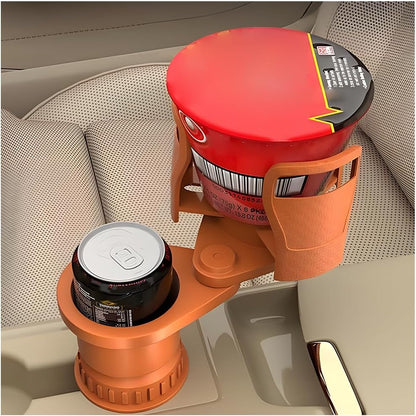 2 in 1 Car Cup Holder Expander, Multifunctional 360° Rotating Vehicle Cup Holder Adapter with Adjustable Base, Auto Interior Drinks Bottles Expander, Universal for Sedan RV Truck