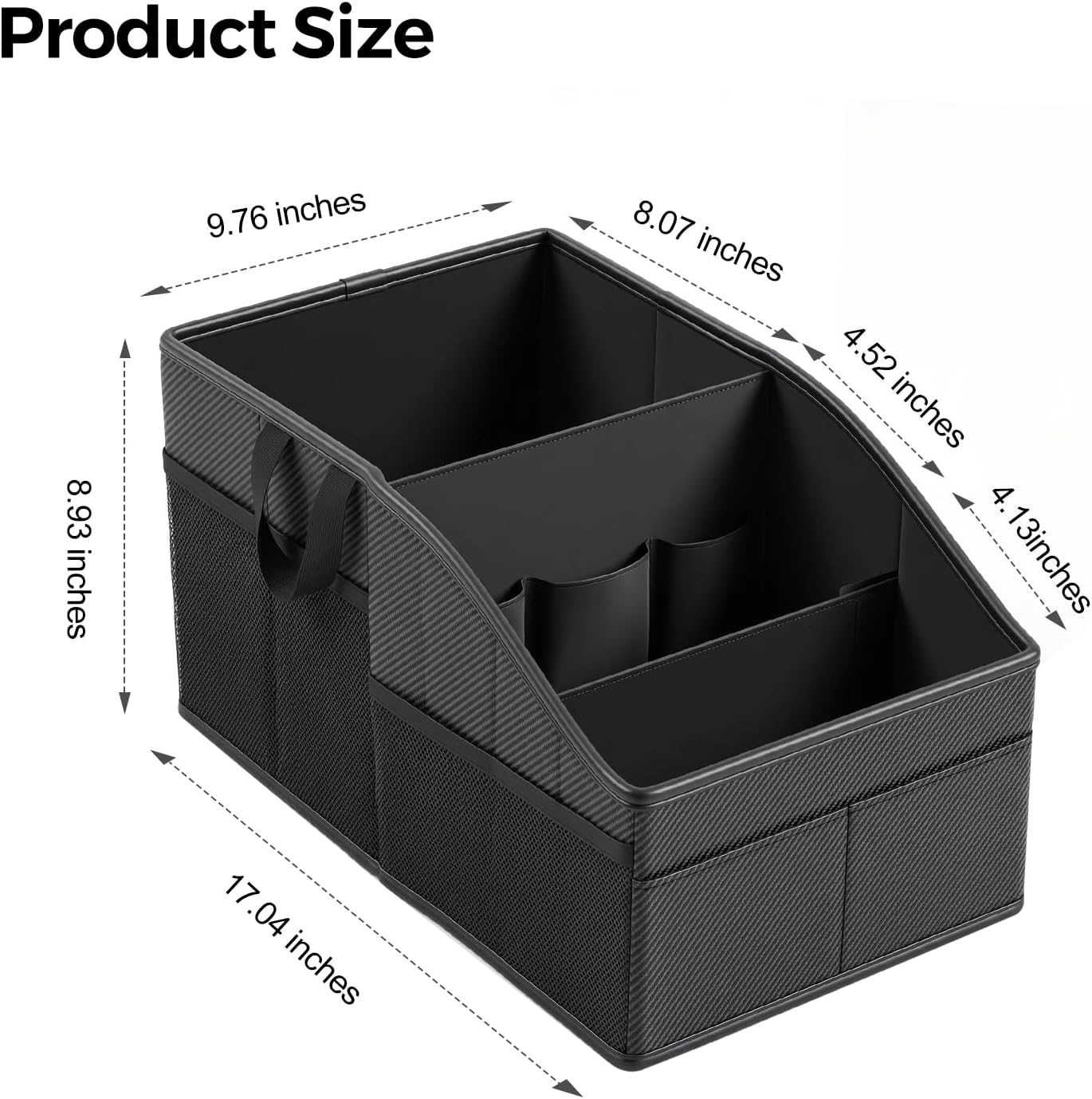 WHHMK Car Storage, Sturdy Leather Car Backseat Organizers, Support Up to 33 LB of Weight Automotive Front Seat Organizer, Floor Organizer and Storage Used for SUV Truck Toy Snack Water Bottle Holder