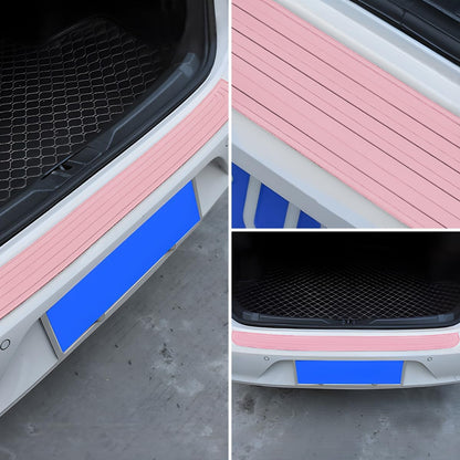 Car Rear Bumper Protector Guard, Anti-Scratch Abrasion Rubber Trunk Door Entry Sill Guard, Non-Slip Vehicle Trim Cover Protection Strip, Car Accessories for Most Cars and SUV (Black/Red/35.4" x2.7)