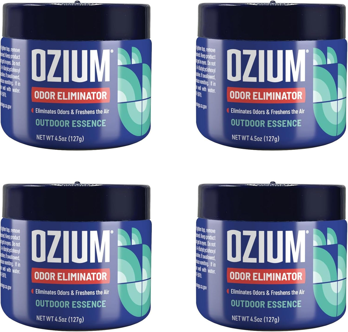 Ozium 4.5 Oz. Odor Eliminating Gel for Homes, Cars, Offices and More, Original, 4 Pack