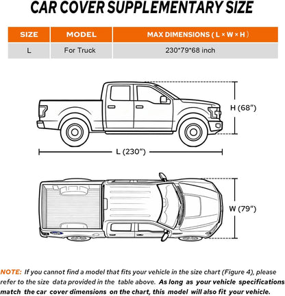 10-Layer Car Cover Waterproof All Weather for Automobiles, Soft Cotton Lining Outdoor Full Covers with Door Zipper, Universal Fit for Sedan 196"-208" L, Size A6 (See Size Chart)