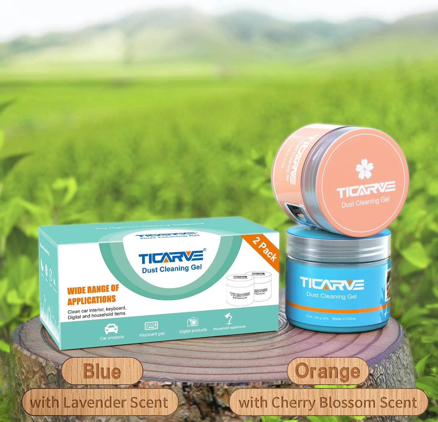 TICARVE 2Pack Cleaning Gel Car Putty Slime for Detailing Putty Detail Tools Car Interior Cleaner Automotive Cleaning Kits Keyboard Cleaner Blue Rose (320g/11.2oz)