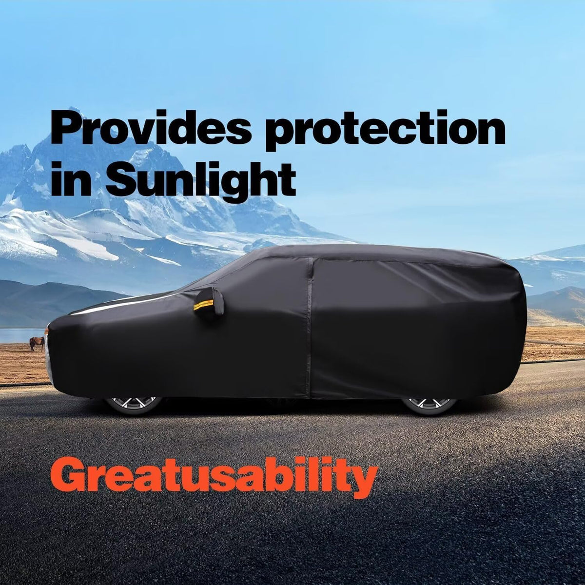 Large SUV Car Cover for Chevy Suburban 100% Waterproof All Weather, Heavy Duty Outdoor Full Exterior Covers Rain Sun Wind UV Protection. - Colors B