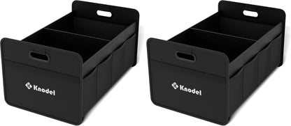 K KNODEL Car Trunk Organizer, Foldable Organizer for Car, Automotive Consoles & Organizers, Storage with Reinforced Handles (Medium, Black)