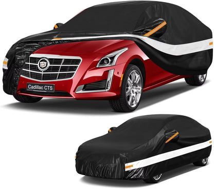 10 Layers Car Cover Custom Fit for Mercedes Benz C Class C250 C300 C43 C63 (1993-2026), Waterproof All Weather for Automobiles, Outdoor Full Cover Sun Dust Rain Protection with Cotton. Black - Colors B