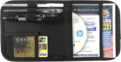 Car Sun Visor Organizer, Auto Visor Holder Interior Accessories Pocket Organizer - Car Registration Holder Document Storage Pouch Pen holder - Grey