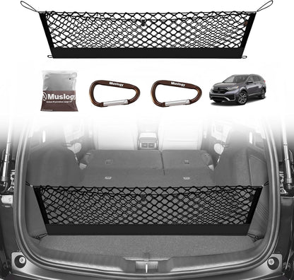 Muslogy Truck Bed Cargo Net Trunk Netting Compatible with 2023-2025 2026 Honda CR-V Accessories, Pickup Cargo Organizer SUV Sedan Storage Net w/Heavy Duty Carabiners - Colors B